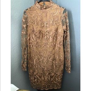 Tan/gold Windsor lace dress. Only worn once.